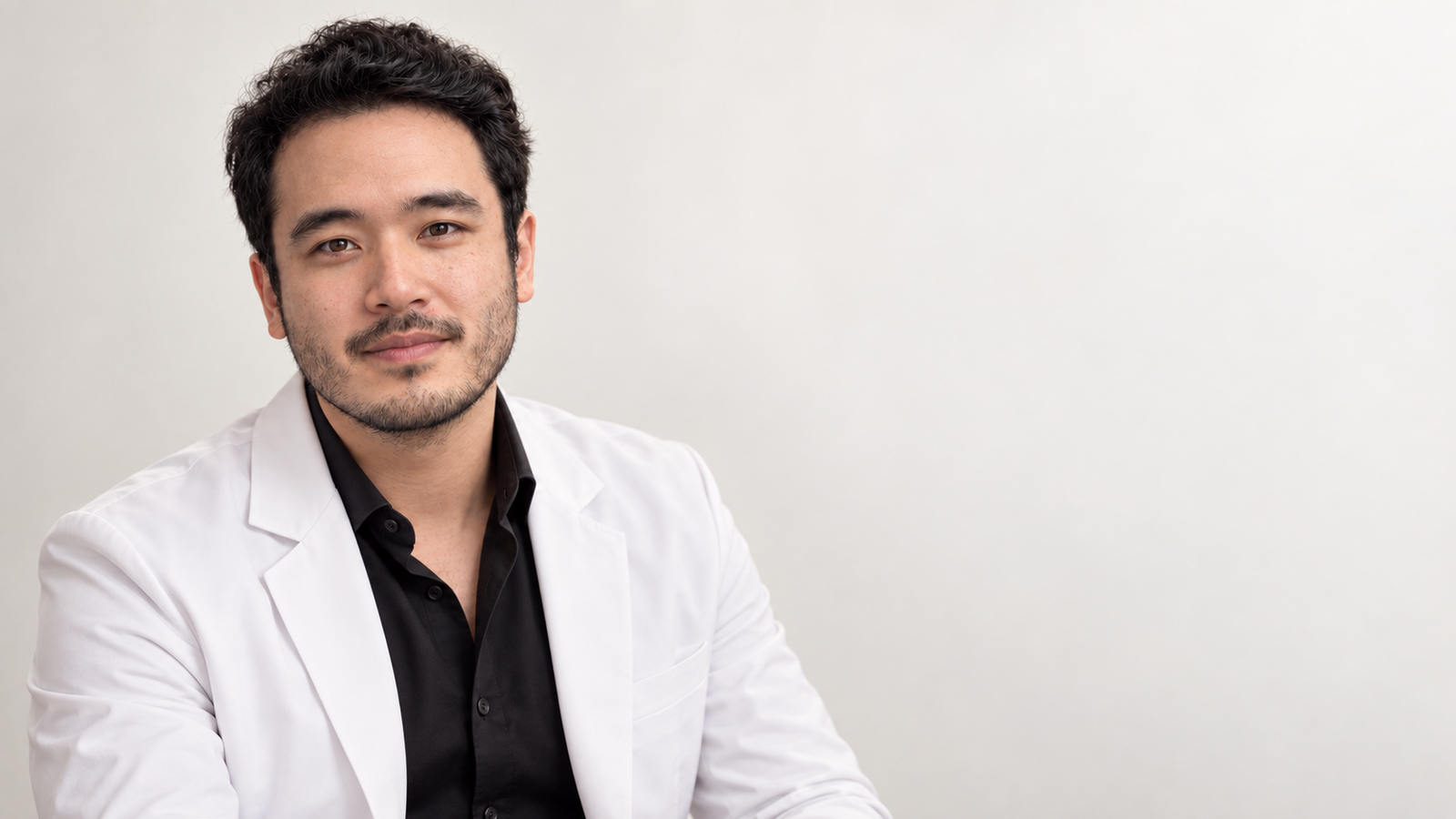 Dr. Júlio Ide, em retrato de blazer claro